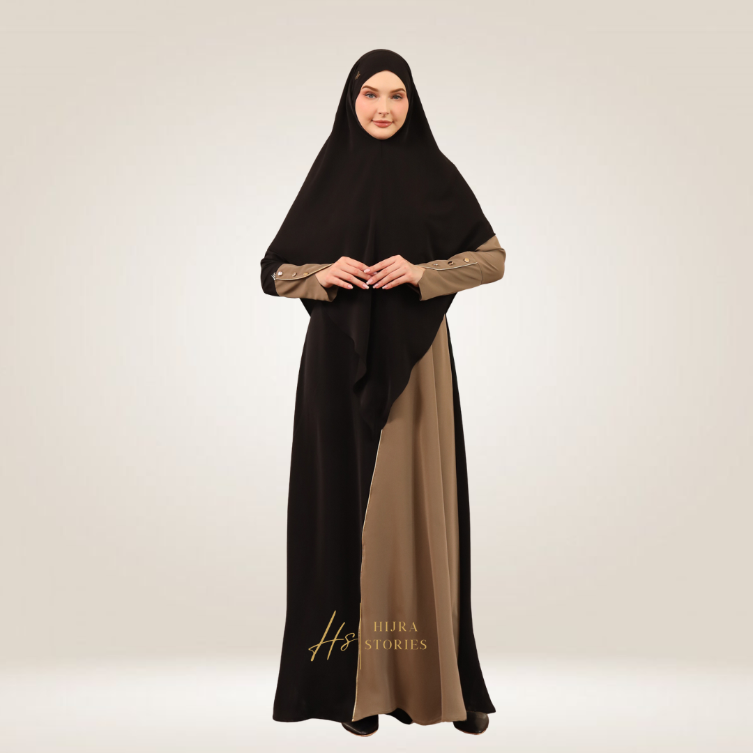 HIJRA STORIES Zayana Abaya Set French Khimar Syari Umrah Haji